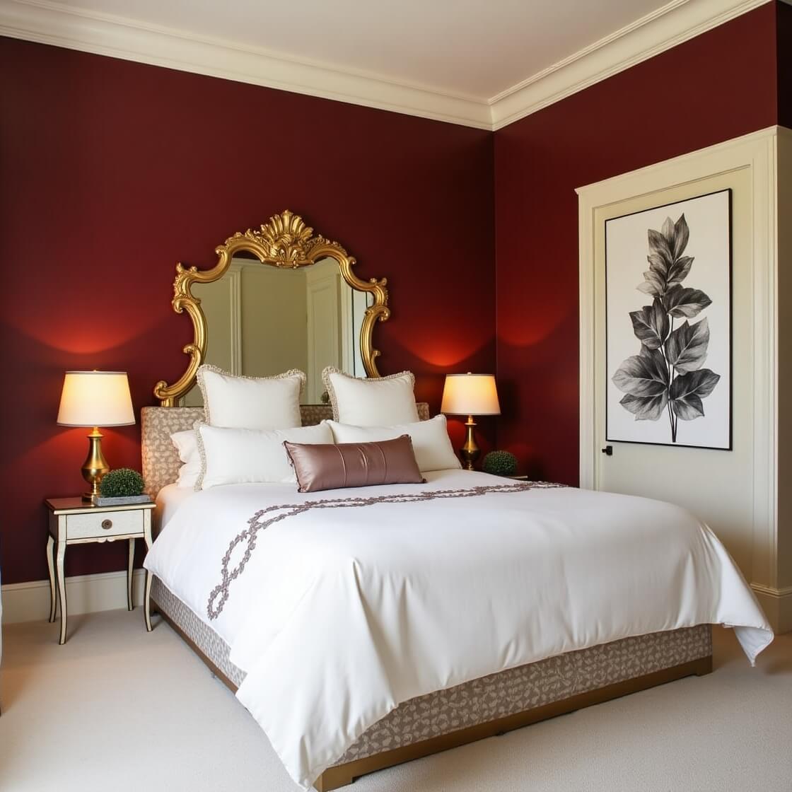 Accent Walls in Deep Cherry