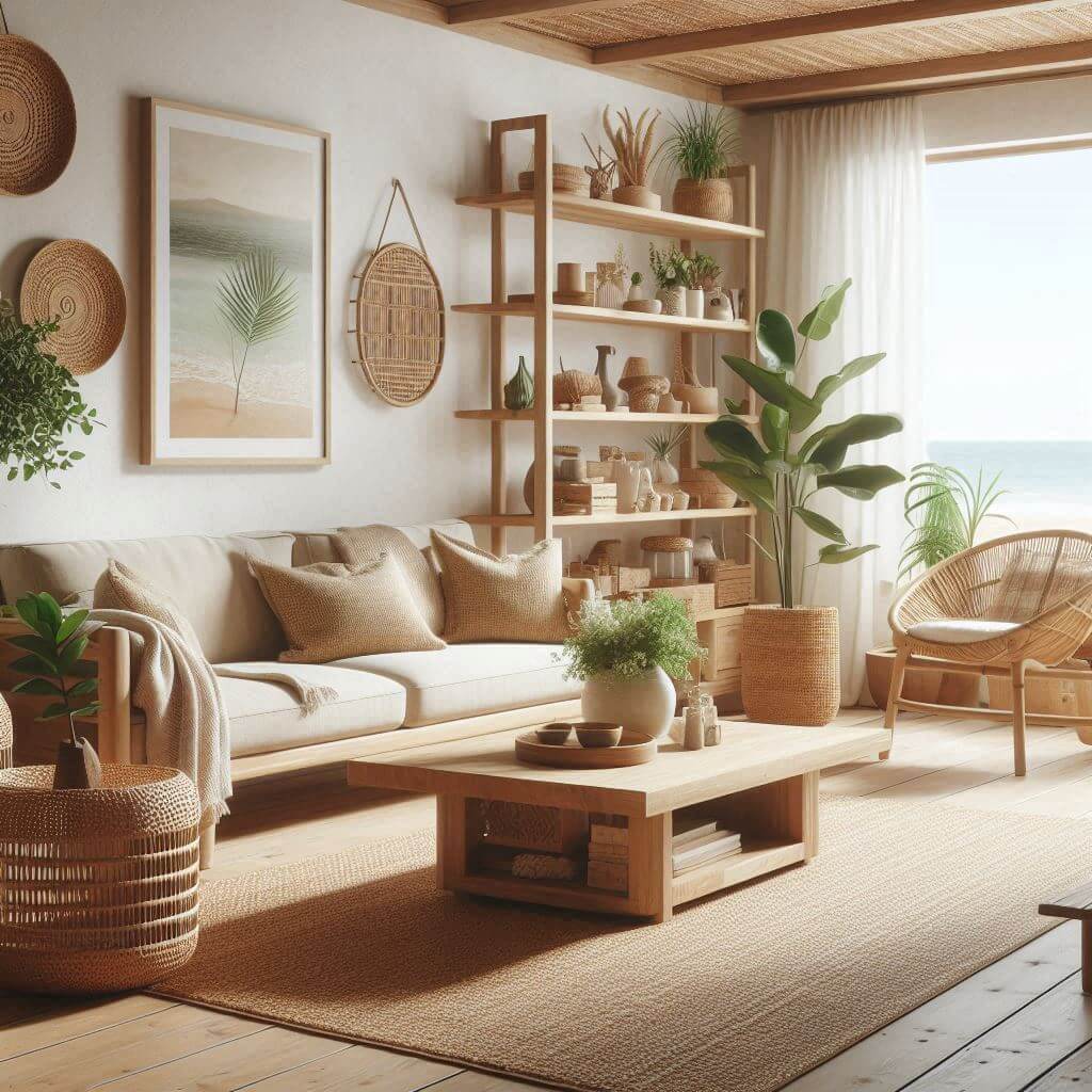Add Natural Elements with Wood and Rattan