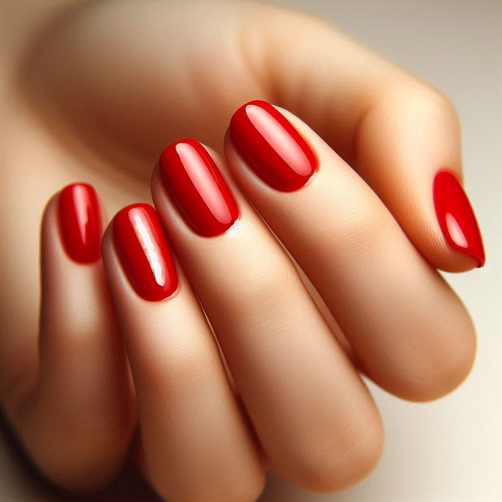 Bright Red Nails