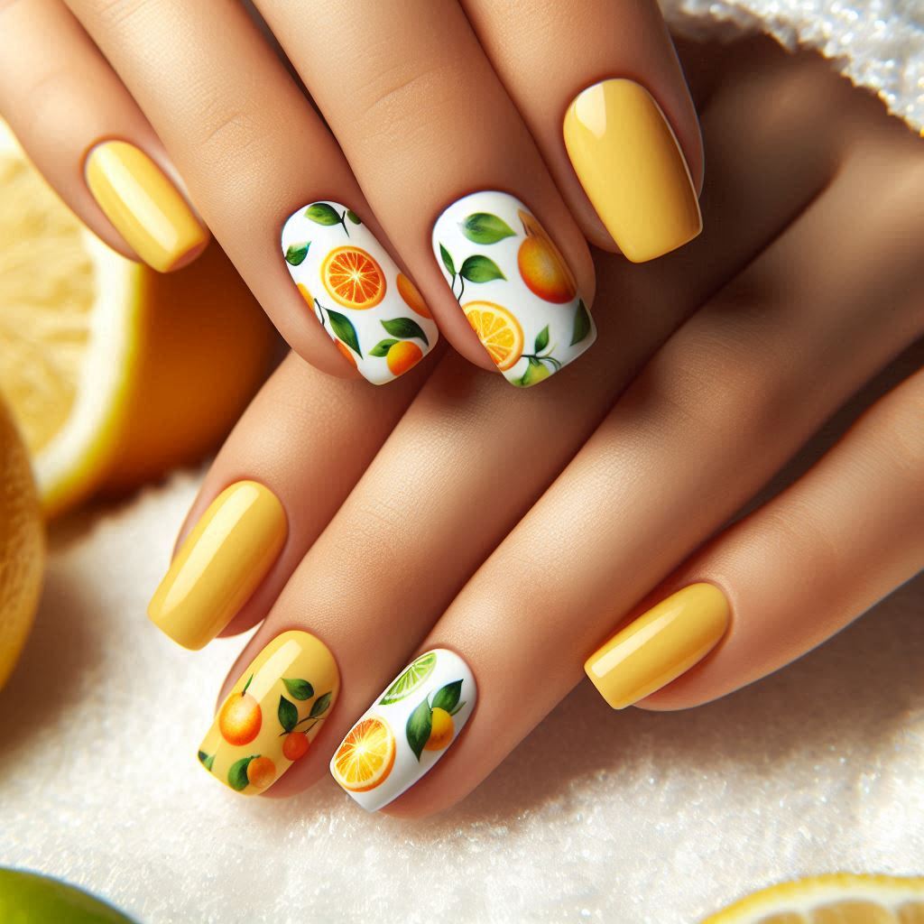 Citrus-Inspired Nails