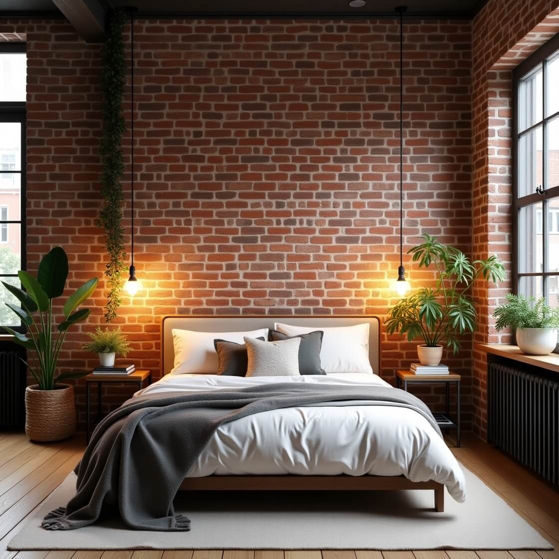 Exposed Brick Wall for a Rustic Feel