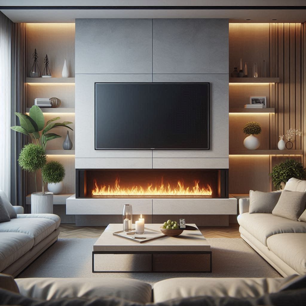 Fireplace with a TV Above