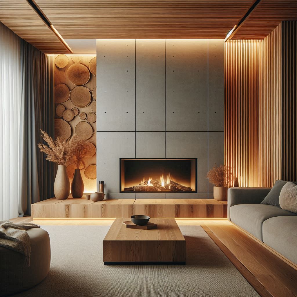 Fireplaces with Natural Wood Accents