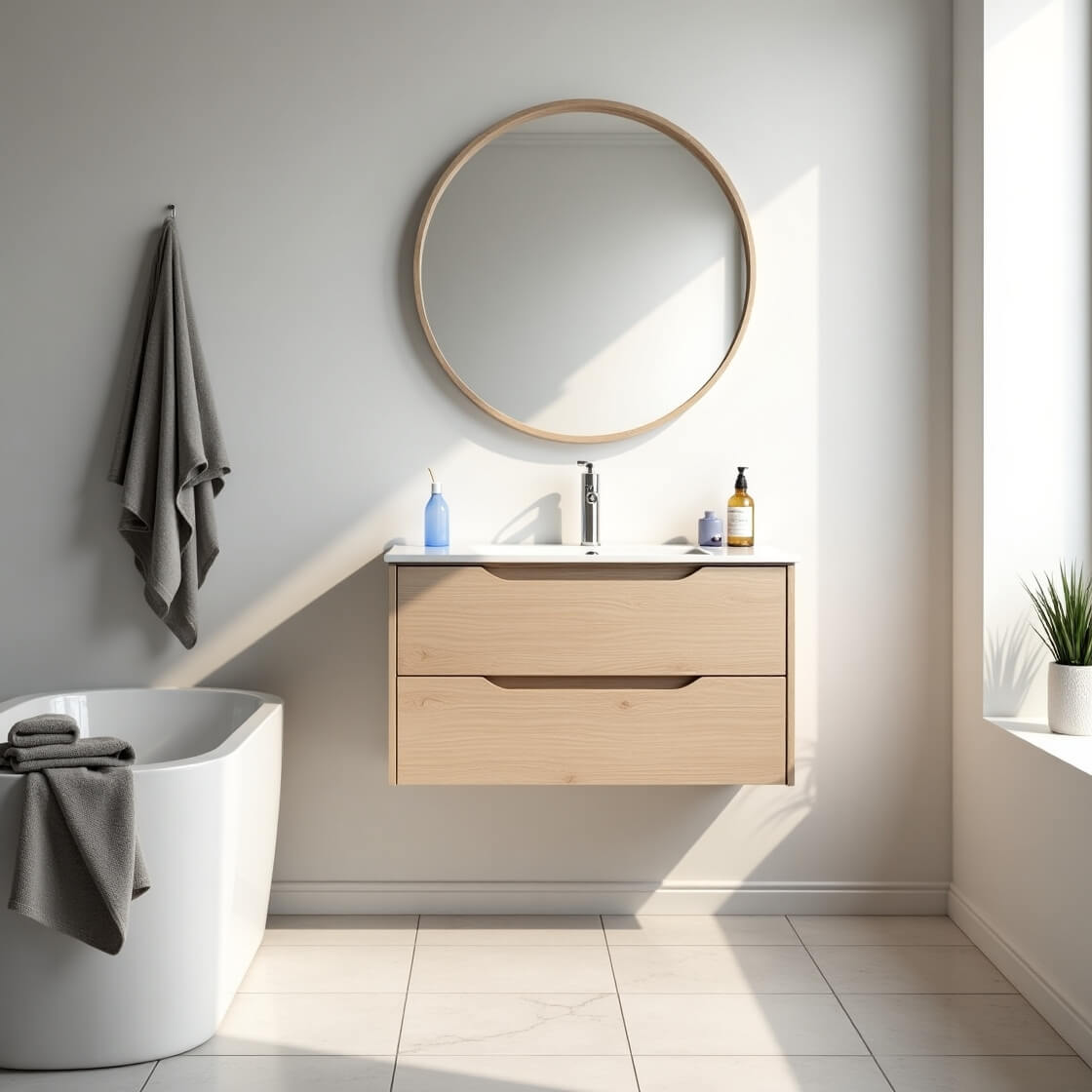 Go for Minimalist Design with Floating Vanities