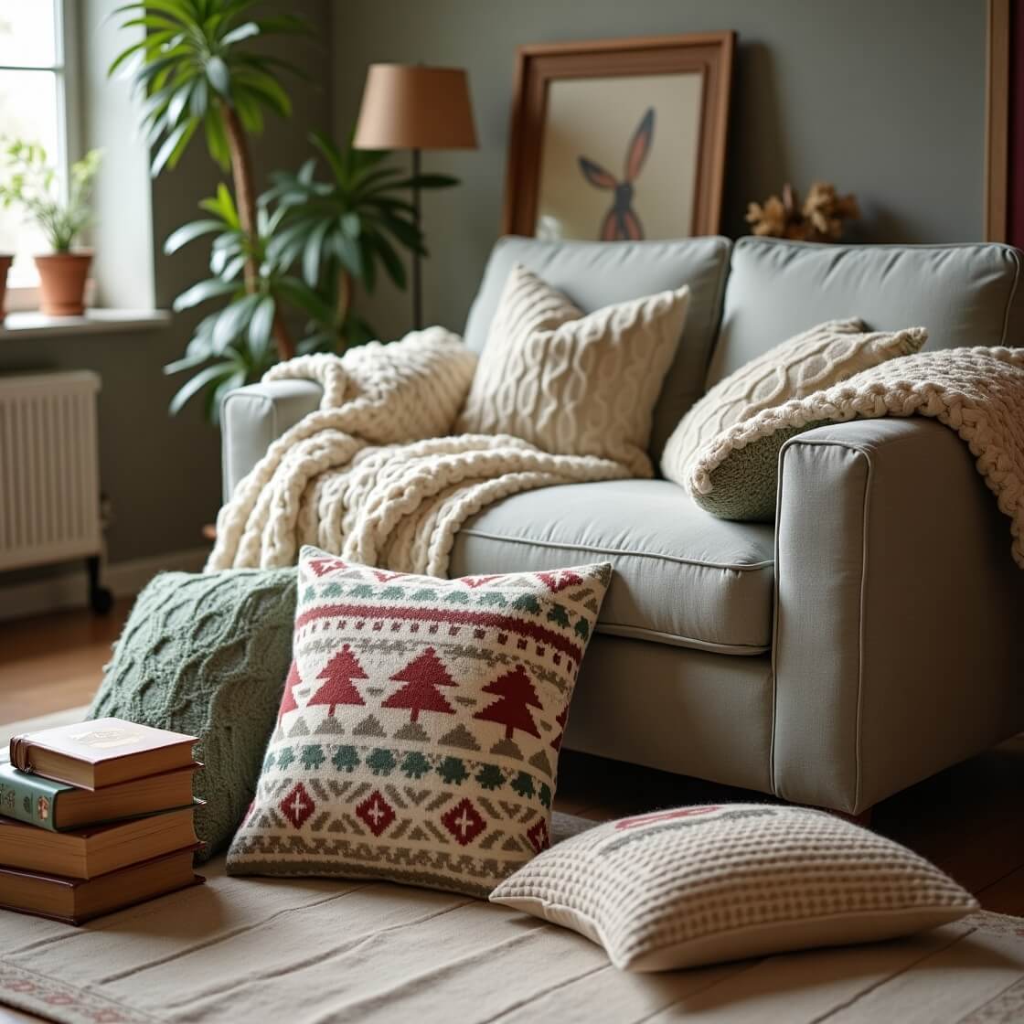 Old Sweaters as Throw Pillows