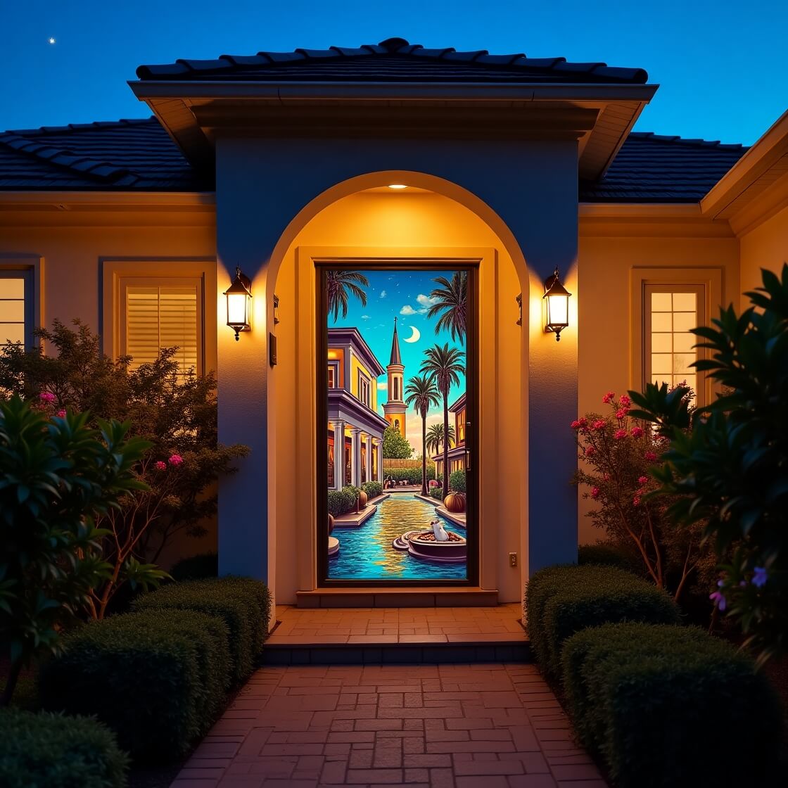 Use Lighting to Highlight Your Door Makeover