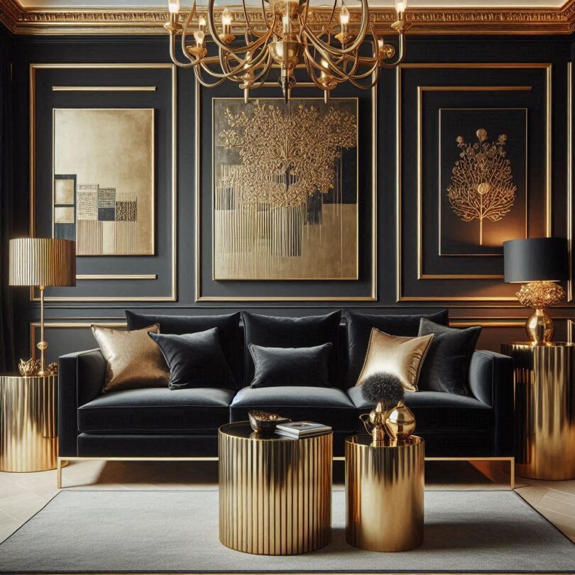 black couch living room ideas