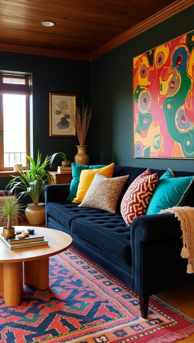 Black Boho Living Room Ideas